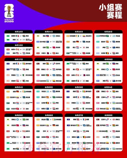 2026世界杯比赛时间完整版完整安排直播平台